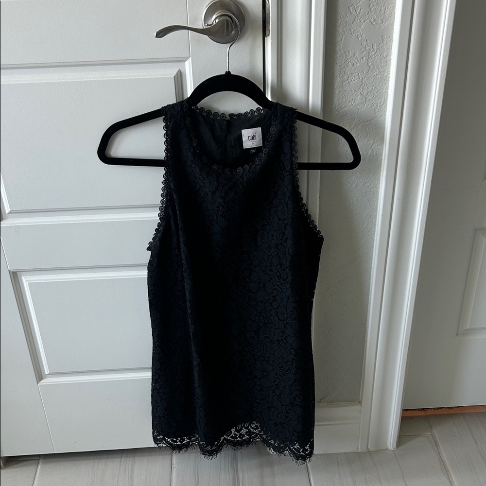 CAbi Black Lace Tank Top